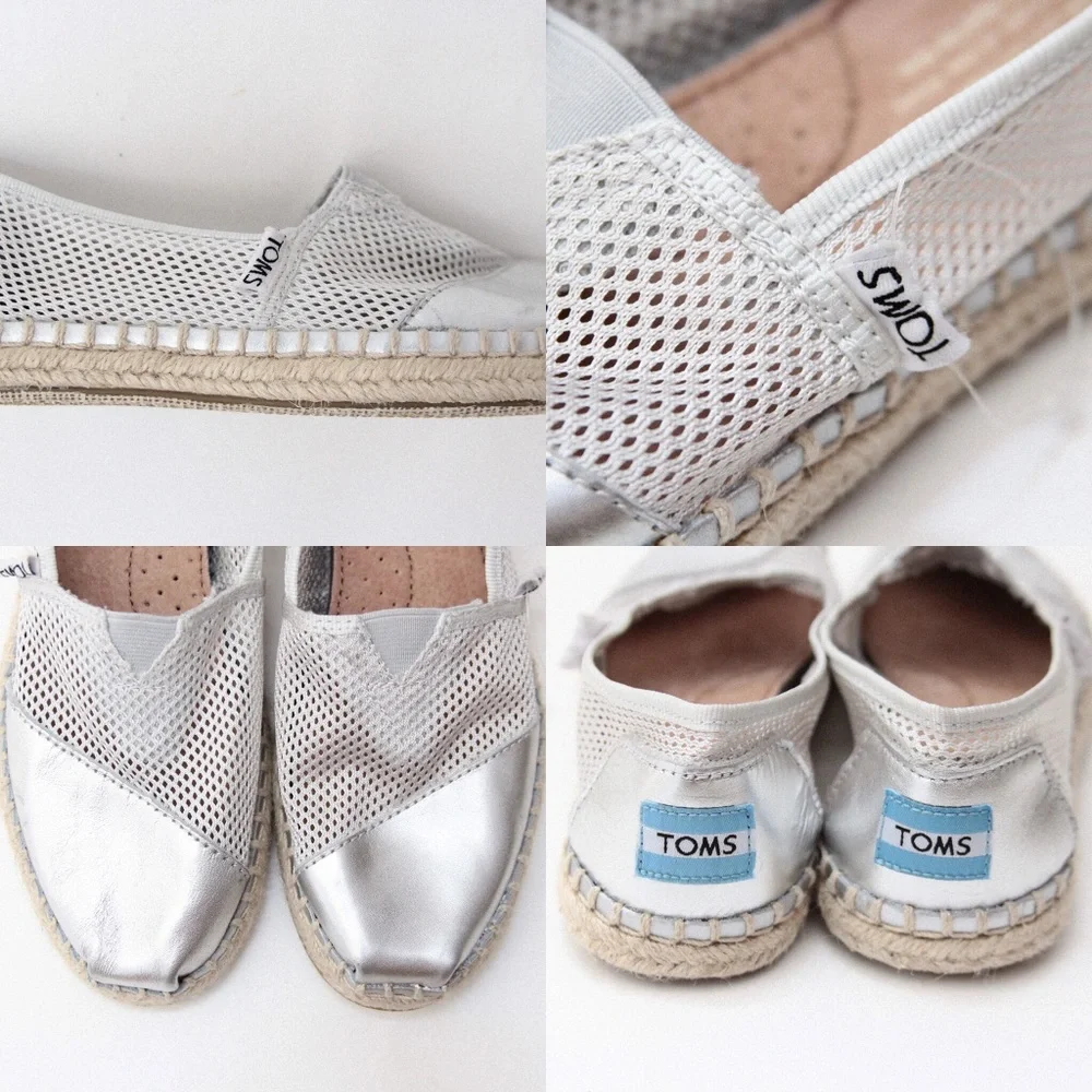 TOMS Alpargata Metallic Mesh Slip-On Espadrilles